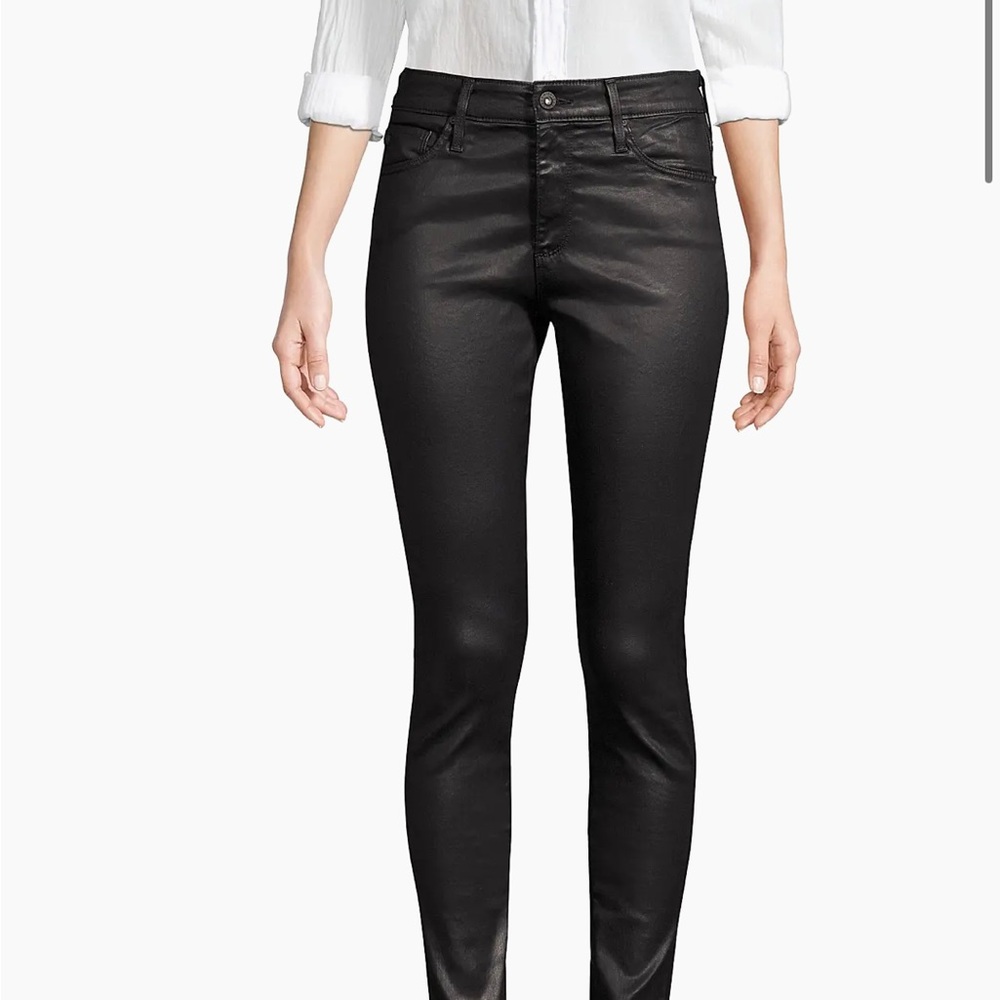 AG Women's Black leatherette Skinny Jeans